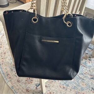 Steve Madden Black Tote with Gold Accents
